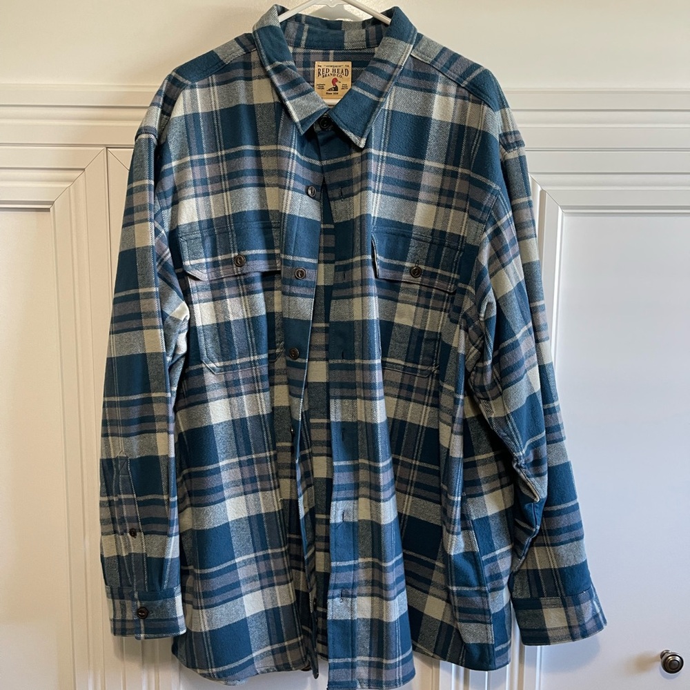RedHead Blue and White Casual Button Down Shirt / Shacket